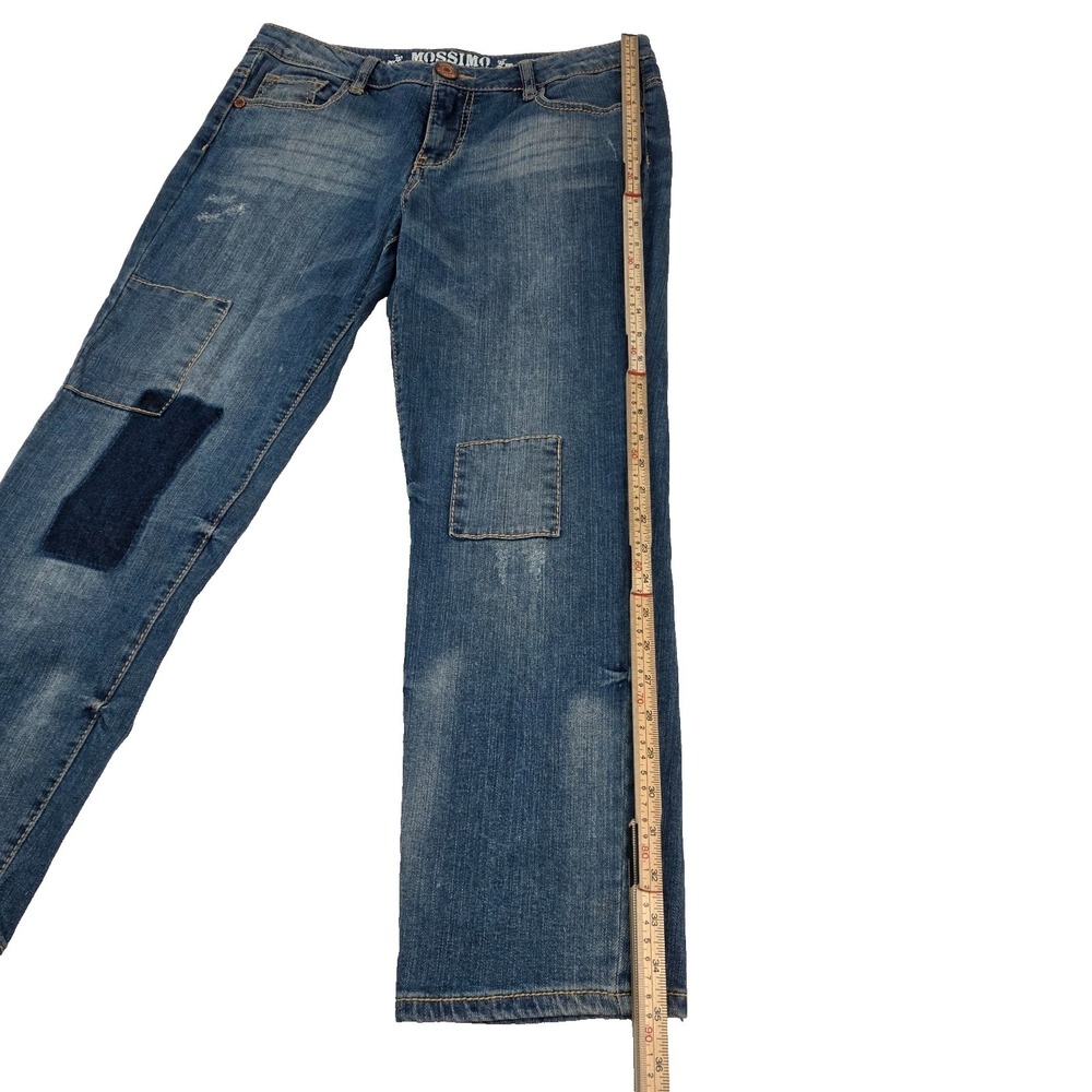 Mossimo Supply Co. Denim Distressed Patched Boyfiend Jeans - Size 9 - Picture 2 of 8